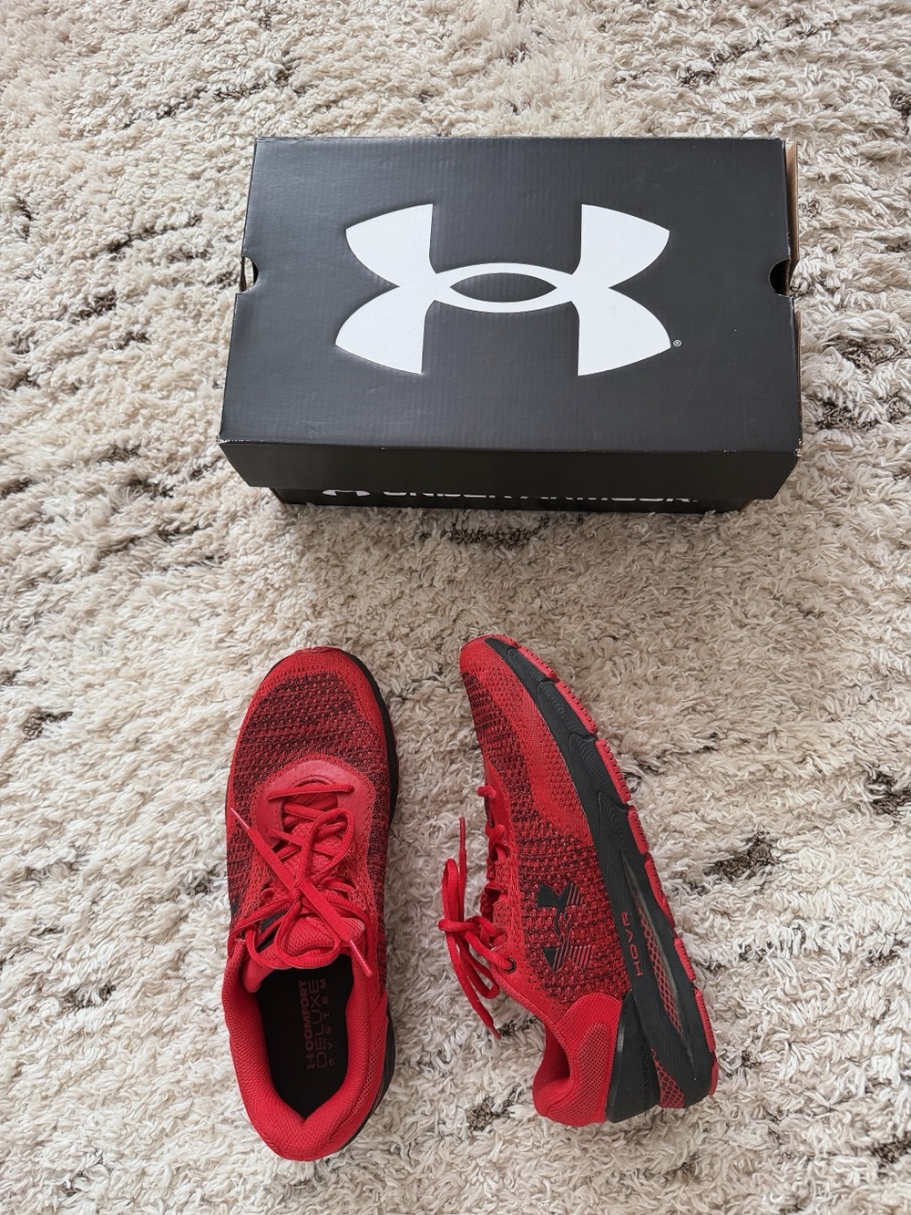 Under Armour Red Knit Training Shoes Size 9.5